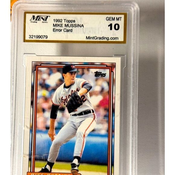 1992 topps mike mussina #242 gem mint 10 error card no back rare - Picture 1 of 2
